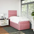 cadre de lit et matelas Rose 80x200 cm Velours