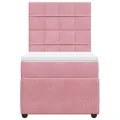 cadre de lit et matelas Rose 80x200 cm Velours