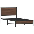 Cadre de lit en métal sans matelas chêne marron 80x200 cm
