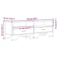 Meuble TV chêne sonoma 122x34x41 cm bois d'ingénierie