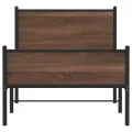 Cadre de lit en métal sans matelas chêne marron 90x200 cm