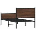 Cadre de lit en métal sans matelas chêne marron 90x200 cm