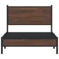 Cadre de lit en métal sans matelas chêne marron 107x203 cm