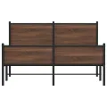 Cadre de lit en métal sans matelas chêne marron 140x190 cm
