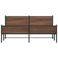 Cadre de lit en métal sans matelas chêne marron 160x200 cm