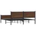 Cadre de lit en métal sans matelas chêne marron 160x200 cm