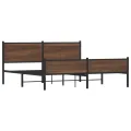 Cadre de lit en métal sans matelas chêne marron 183x213 cm