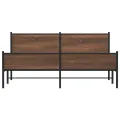 Cadre de lit en métal sans matelas chêne marron 183x213 cm