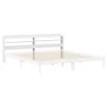 Tête de lit avec étagères blanc 200 cm bois massif de pin