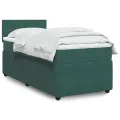cadre de lit et matelas Vert foncé 80x200 cm Velours