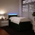 cadre de lit et matelas Vert foncé 80x200 cm Velours