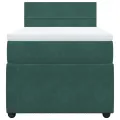 cadre de lit et matelas Vert foncé 80x200 cm Velours