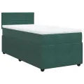 cadre de lit et matelas Vert foncé 80x200 cm Velours
