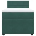cadre de lit et matelas Vert foncé 80x200 cm Velours