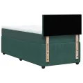 cadre de lit et matelas Vert foncé 80x200 cm Velours