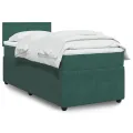 cadre de lit et matelas Vert foncé 80x200 cm Velours