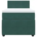 cadre de lit et matelas Vert foncé 80x200 cm Velours