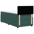 cadre de lit et matelas Vert foncé 80x200 cm Velours