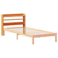 Tête de lit avec étagères marron cire 90 cm bois massif de pin