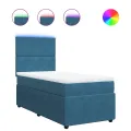 cadre de lit avec matelas bleu 80x200 cm velours
