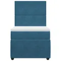 cadre de lit avec matelas bleu 80x200 cm velours
