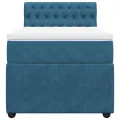 cadre de lit avec matelas bleu 80x200 cm velours
