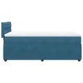 cadre de lit avec matelas bleu 80x200 cm velours
