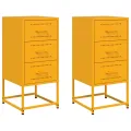 Tables de chevet 2 pcs jaune moutarde 36x39x78 cm acier