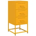 Tables de chevet 2 pcs jaune moutarde 36x39x78 cm acier
