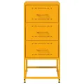 Tables de chevet 2 pcs jaune moutarde 36x39x78 cm acier