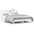 Cadre de lit sans matelas blanc 140x190 cm bois de pin massif