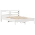 Cadre de lit sans matelas blanc 140x190 cm bois de pin massif