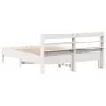 Cadre de lit sans matelas blanc 140x190 cm bois de pin massif
