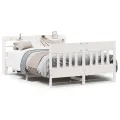 Cadre de lit sans matelas blanc 135x190 cm bois de pin massif