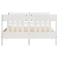 Cadre de lit sans matelas blanc 135x190 cm bois de pin massif