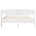 Cadre de lit sans matelas blanc 135x190 cm bois de pin massif