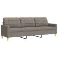 Ensemble de canapés 3 pcs avec repose-pied taupe tissu