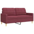 Ensemble de canapés 2 pcs coussins décoratifs bordeaux tissu