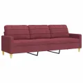 Ensemble de canapés 2 pcs coussins décoratifs bordeaux tissu