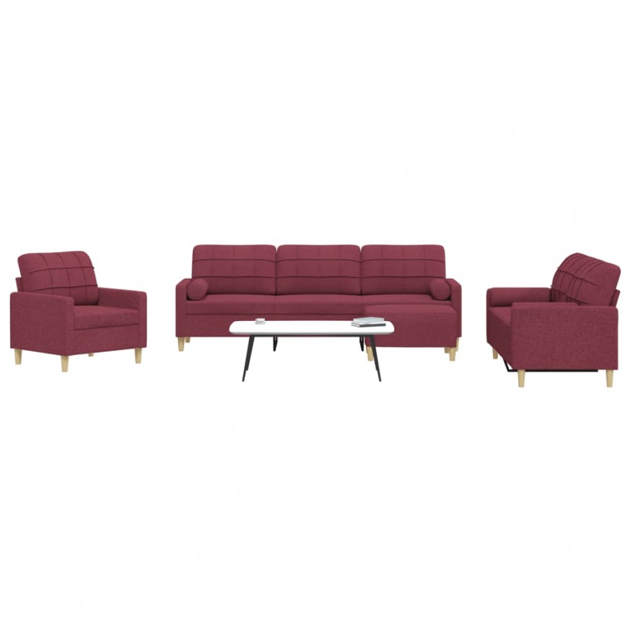 Ensemble de canapés 4 pcs repose-pied et coussins décoratifs