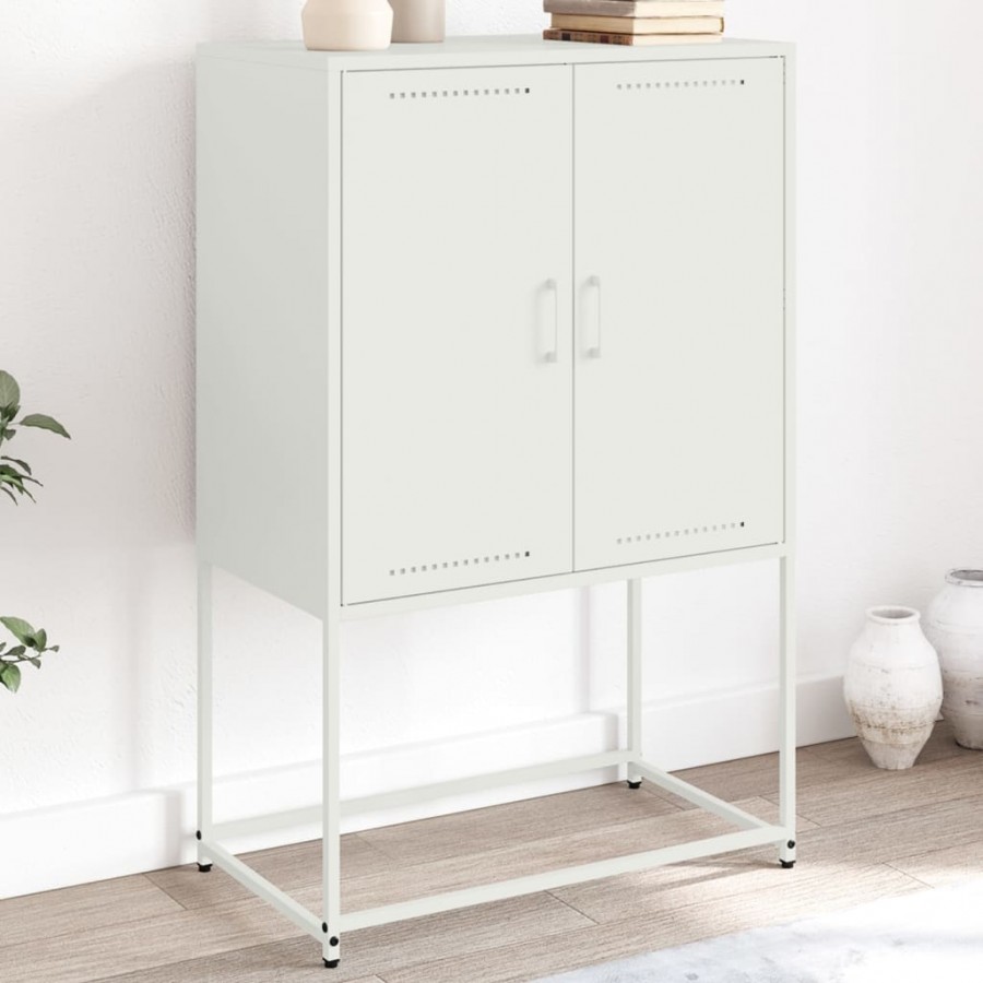 Buffet haut blanc 68,5x38,5x107 cm acier