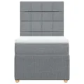 cadre de lit et matelas Gris clair 90x190 cm Tissu