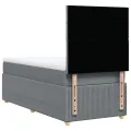 cadre de lit et matelas Gris clair 90x190 cm Tissu