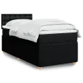 cadre de lit avec matelas Noir 90x190 cm Tissu