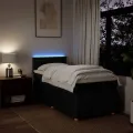 cadre de lit avec matelas Noir 90x190 cm Tissu