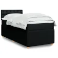 cadre de lit avec matelas Noir 90x190 cm Tissu