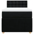 cadre de lit avec matelas Noir 90x190 cm Tissu
