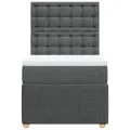 cadre de lit et matelas Gris foncé 90x190 cm Tissu