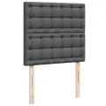 cadre de lit et matelas Gris foncé 90x190 cm Tissu