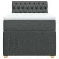 cadre de lit et matelas Gris foncé 90x190 cm Tissu